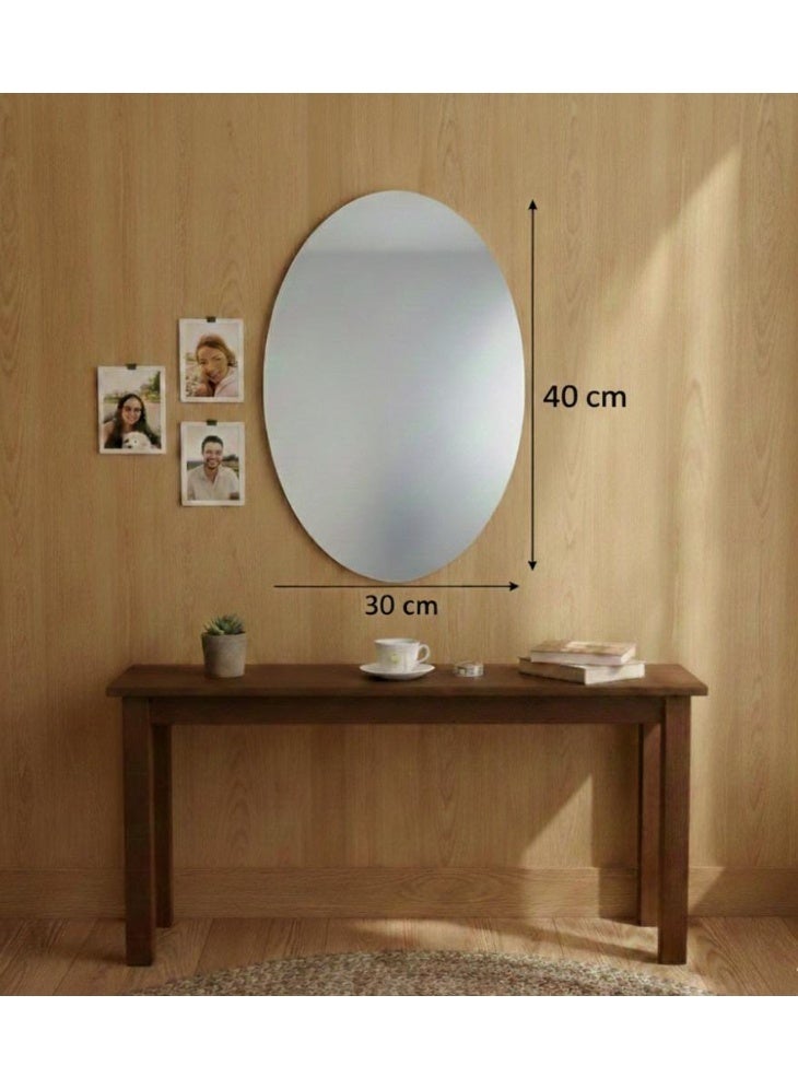 Spaceshoop Premium Oval Acrylic Mirror Wall Sticker - Self-Adhesive, High-Definition Shatterproof Decor and Reflection Sheet 40 cm x 30 cm - Image 3
